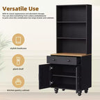 Armoire de rangement Whisen Farmhouse avec pieds en bois en forme de gourde et étagères réglables