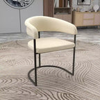Lot de 4 chaises de salle à manger avec accoudoirs LeisureMod Aero Modern Curve Back, revêtement en cuir, assise confortable avec support rembourré pour salles à manger et cuisines