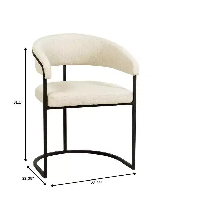 Lot de 4 chaises de salle à manger avec accoudoirs LeisureMod Aero Modern Curve Back, revêtement en cuir, assise confortable avec support rembourré pour salles à manger et cuisines