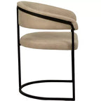 Lot de 4 chaises de salle à manger avec accoudoirs LeisureMod Aero Modern Curve Back, revêtement en cuir, assise confortable avec support rembourré pour salles à manger et cuisines