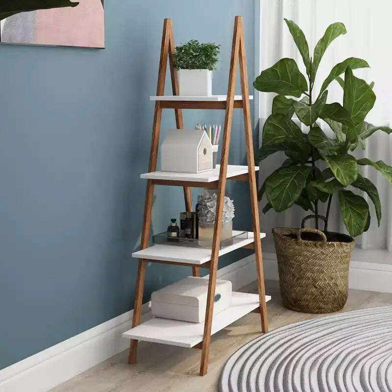 Bibliothèque à 4 étagères en bois de bambou en forme de A, hauteur 16,93 po, par AndMakers