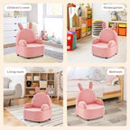 Costway Canapé pour enfants Fauteuil pour tout-petits avec structure en bois robuste Tissu en peluche