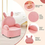 Costway Canapé pour enfants Fauteuil pour tout-petits avec structure en bois robuste Tissu en peluche