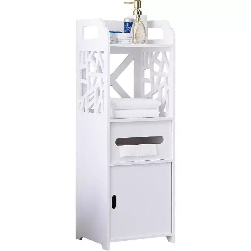 Meuble de rangement au sol pour salle de bain en bois Larie de Kings Brand Furniture, blanc