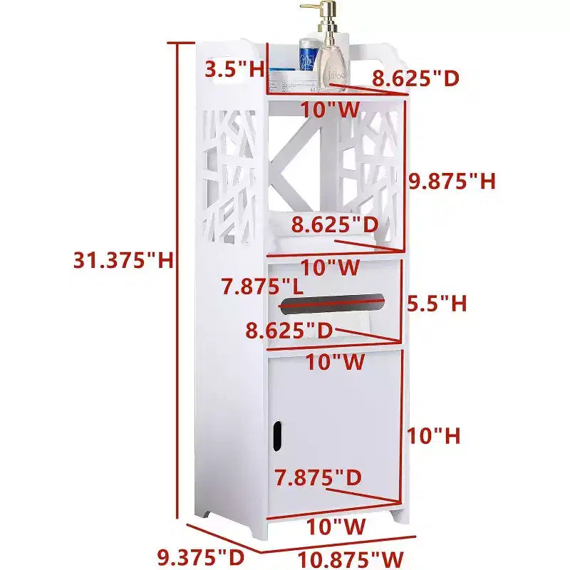 Meuble de rangement au sol pour salle de bain en bois Larie de Kings Brand Furniture, blanc