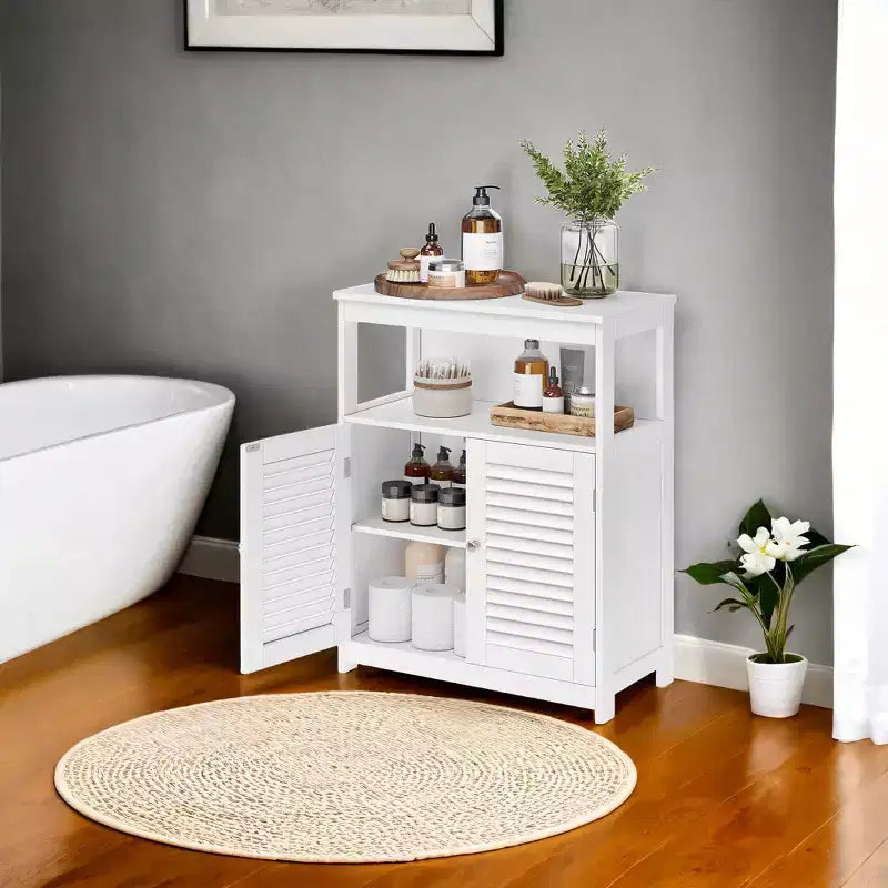 Meuble bas blanc élégant – Montage facile, construction robuste en MDF