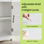 Meuble bas blanc élégant – Montage facile, construction robuste en MDF