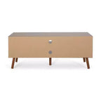 Meuble TV en bois GDFStudio Zapara 47,25 po avec 2 armoires, noyer et blanc