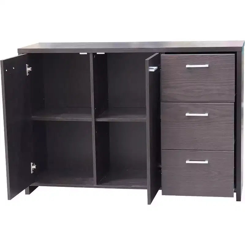 Kings Brand Furniture - Buffet de rangement pour cuisine, salle à manger, entrée, chêne chocolat