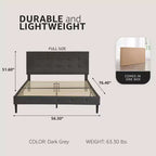 Cadre de lit plateforme en bois rembourré DeCoro Cambridge