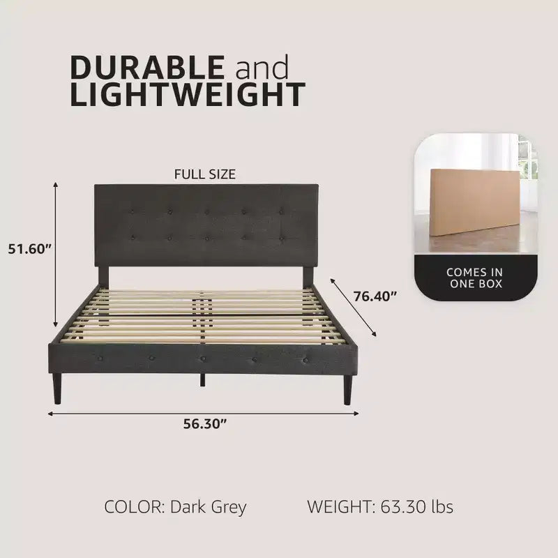 Cadre de lit plateforme en bois rembourré DeCoro Cambridge