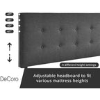 Cadre de lit plateforme en bois rembourré DeCoro Cambridge