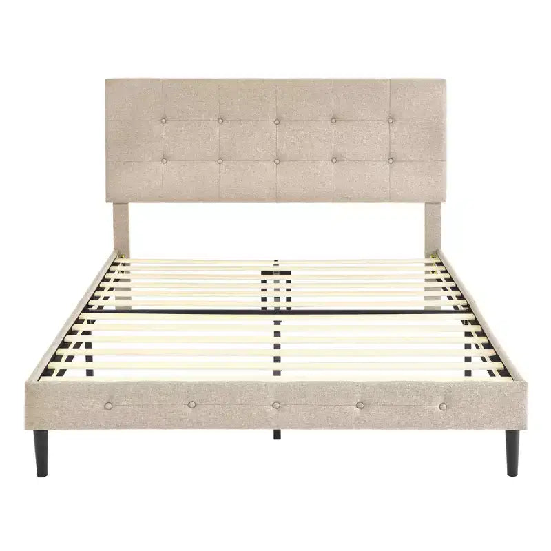 Cadre de lit plateforme en bois rembourré DeCoro Cambridge