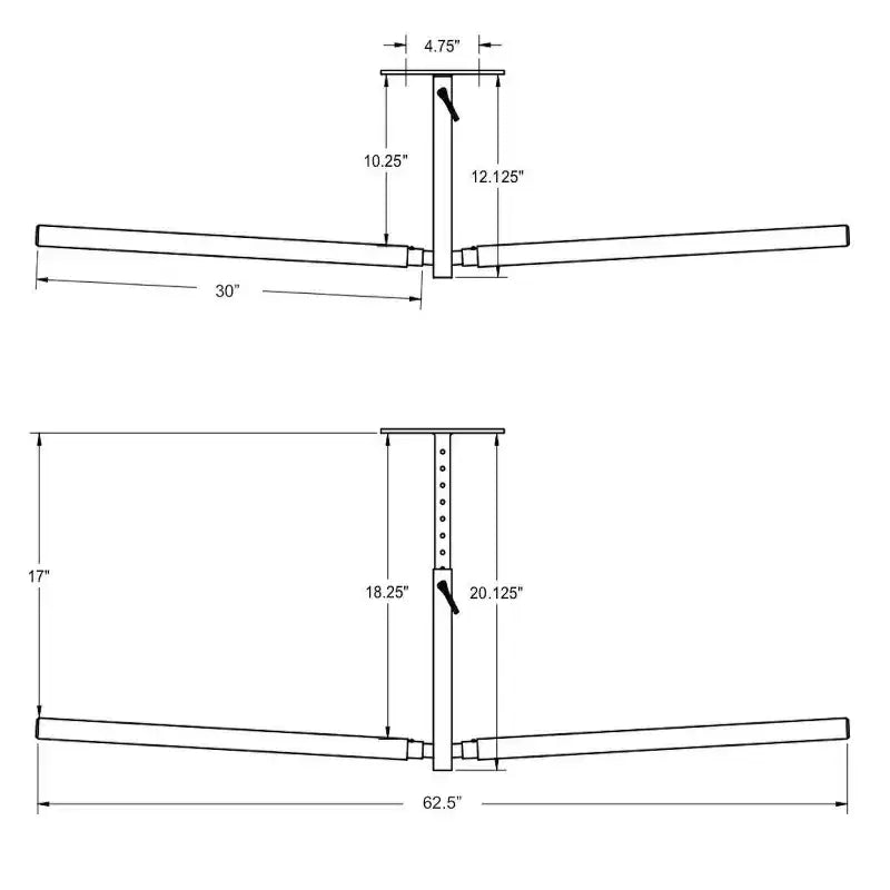 StoreYourBoard Hi-Port 2 Support de Rangement de Plafond Ajustable pour Planche de Surf | Double | Supporte 68 kg