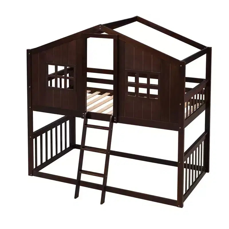 Lit superposé maison Whisen Twin sur Twin avec échelle