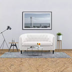 Canapé de salon 2 places capitonné en tissu Home Imports Emporium, style moderne du milieu du siècle