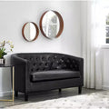 Canapé de salon 2 places capitonné en tissu Home Imports Emporium, style moderne du milieu du siècle