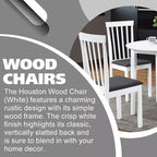 Kings Brand Furniture - Lot de 4 chaises de salle à manger en bois - Chaises d'appoint rembourrées modernes sans accoudoirs pour salle à manger et cuisine