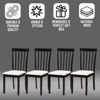 Kings Brand Furniture - Lot de 4 chaises de salle à manger en bois - Chaises d'appoint rembourrées modernes sans accoudoirs pour salle à manger et cuisine