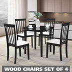 Kings Brand Furniture - Lot de 4 chaises de salle à manger en bois - Chaises d'appoint rembourrées modernes sans accoudoirs pour salle à manger et cuisine