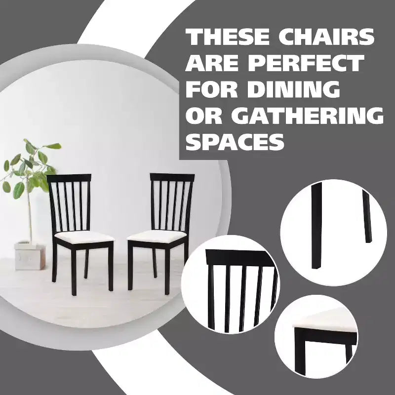 Kings Brand Furniture - Lot de 4 chaises de salle à manger en bois - Chaises d'appoint rembourrées modernes sans accoudoirs pour salle à manger et cuisine
