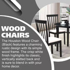 Kings Brand Furniture - Lot de 4 chaises de salle à manger en bois - Chaises d'appoint rembourrées modernes sans accoudoirs pour salle à manger et cuisine