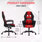 BestMassage Chaise de jeu Chaise de bureau avec soutien lombaire Hauteur réglable Cuir PU Chaise de direction pour femmes, hommes et adultes