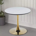 Table à manger Tulip spéciale avec plateau en marbre, construction en MDF, pour cuisine ou bureau de direction