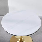 Table à manger Tulip spéciale avec plateau en marbre, construction en MDF, pour cuisine ou bureau de direction