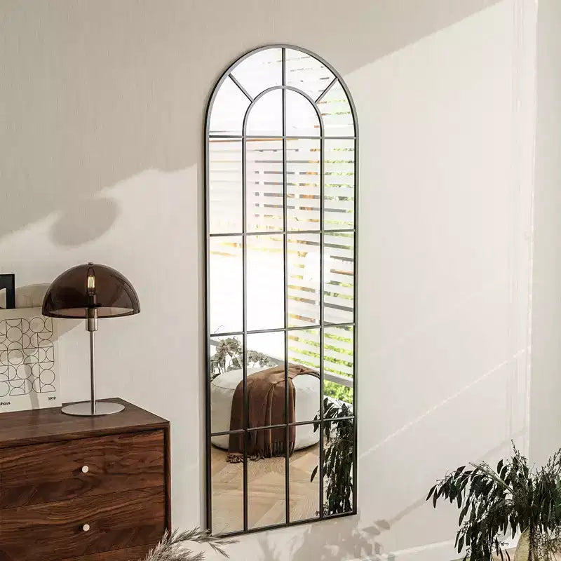 Miroir sur pied BEAUTYPEAK 65x23, miroir de fenêtre, miroir arqué en pied
