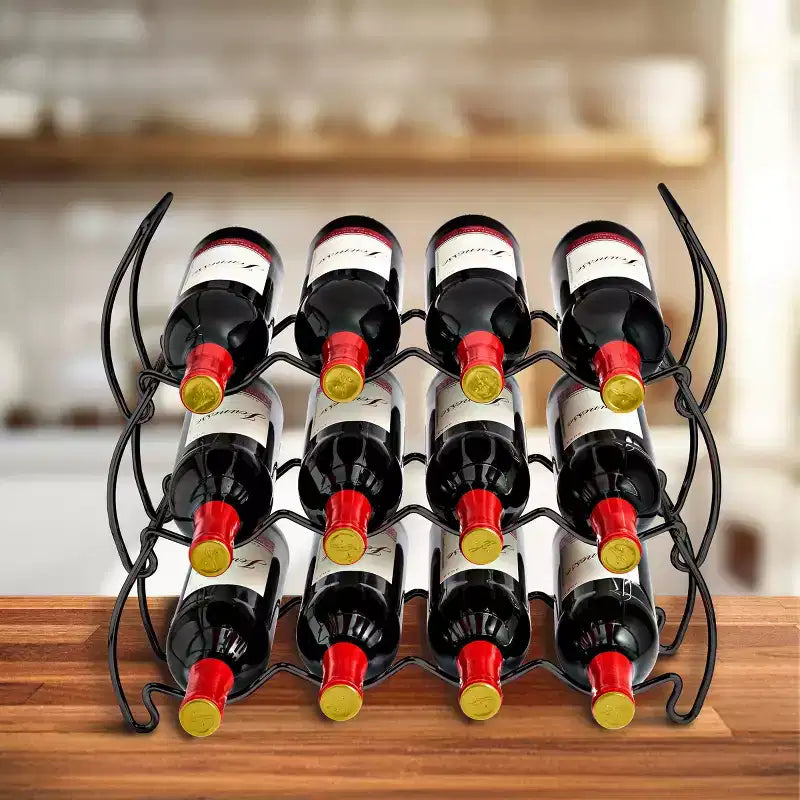 Sorbus Casier à vin empilable de style classique à 6 niveaux – Parfait pour bar, cave à vin, sous-sol, armoire, garde-manger, etc. – Contient 24 bouteilles