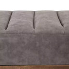 Christopher Knight Home Brimley, repose-pieds ottoman moderne de 55 W en similicuir capitonné avec base dorée