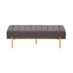 Christopher Knight Home Brimley, repose-pieds ottoman moderne de 55 W en similicuir capitonné avec base dorée