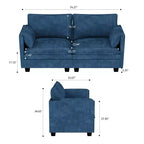 Christopher Knight Home Meroy Canapé Causeuse Moderne du Milieu du Siècle 74,27'' avec Poche Latérale