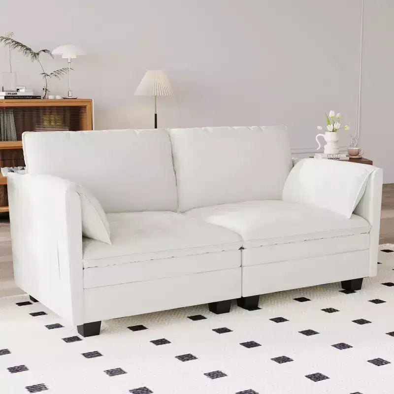 Christopher Knight Home Meroy Canapé Causeuse Moderne du Milieu du Siècle 74,27'' avec Poche Latérale