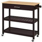 Yaheetech 40 Inch Rolling Kitchen Island Cart with Storage Shelves and Drawer