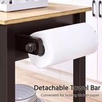 Yaheetech Desserte de cuisine roulante de 102 cm avec étagères de rangement et tiroir