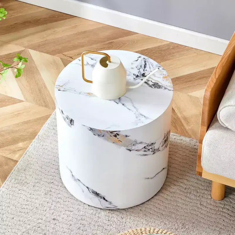 MAYEERTY Table Basse Moderne 40cm, Table d'Appoint Cylindrique pour Salon, Maison, Bureau