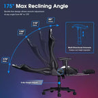 Chaise de jeu ergonomique Douxlife Modern avec massage 7 points, repose-pieds et accoudoirs réglables Noir