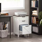 HOMCOM Meuble de Rangement 3 Tiroirs, Classeur pour Dossiers Suspendus A4/Lettre, Support d'Imprimante Rustique avec Rangement pour Bureau à Domicile