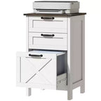 HOMCOM Meuble de Rangement 3 Tiroirs, Classeur pour Dossiers Suspendus A4/Lettre, Support d'Imprimante Rustique avec Rangement pour Bureau à Domicile