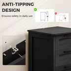 HOMCOM Meuble de Rangement 3 Tiroirs, Classeur pour Dossiers Suspendus A4/Lettre, Support d'Imprimante Rustique avec Rangement pour Bureau à Domicile