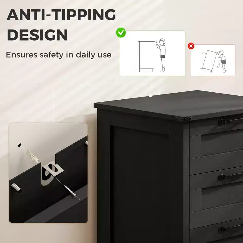 HOMCOM Meuble de Rangement 3 Tiroirs, Classeur pour Dossiers Suspendus A4/Lettre, Support d'Imprimante Rustique avec Rangement pour Bureau à Domicile