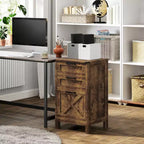 HOMCOM Meuble de Rangement 3 Tiroirs, Classeur pour Dossiers Suspendus A4/Lettre, Support d'Imprimante Rustique avec Rangement pour Bureau à Domicile