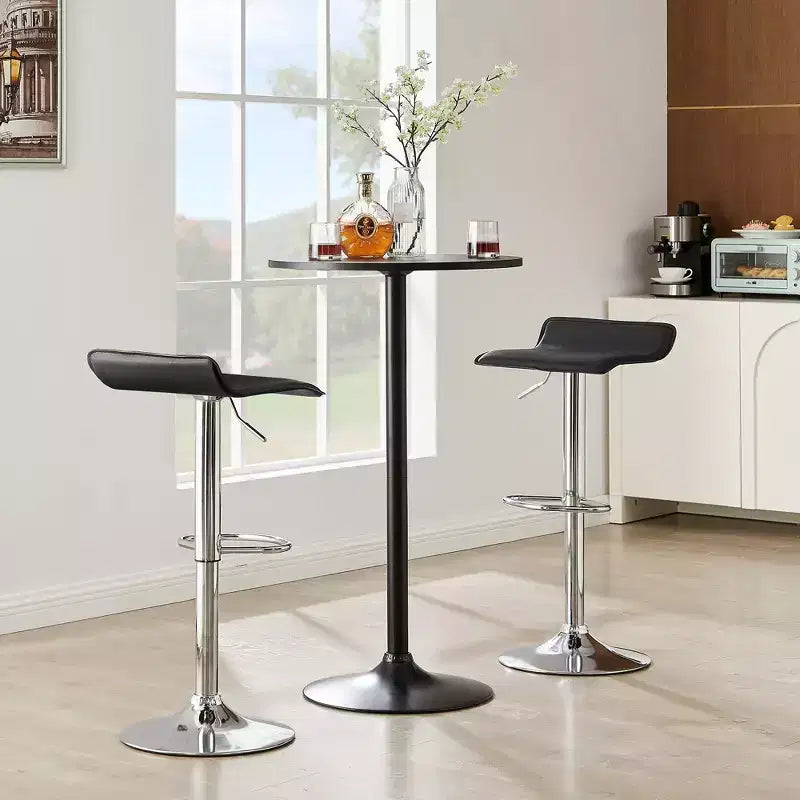 VECELO Lot de 2 tabourets de bar, tabourets de bar de comptoir avec barre pivotante et hauteur réglable, tabourets de bar pour cuisine/bar/salle à manger/salon