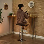 VECELO Lot de 2 tabourets de bar, tabourets de bar de comptoir avec barre pivotante et hauteur réglable, tabourets de bar pour cuisine/bar/salle à manger/salon