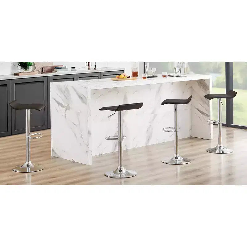 VECELO Lot de 2 tabourets de bar, tabourets de bar de comptoir avec barre pivotante et hauteur réglable, tabourets de bar pour cuisine/bar/salle à manger/salon