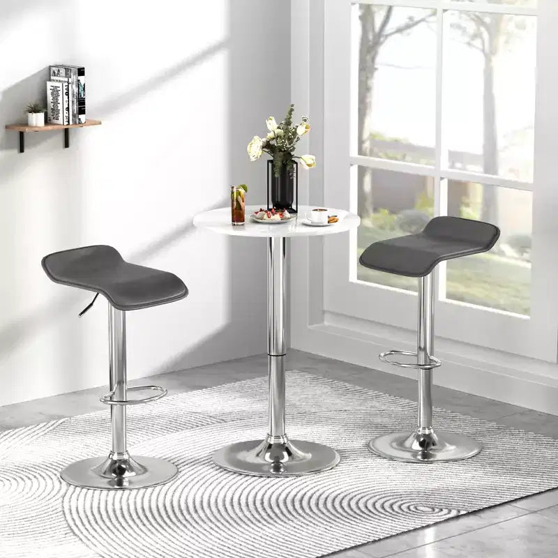 VECELO Lot de 2 tabourets de bar, tabourets de bar de comptoir avec barre pivotante et hauteur réglable, tabourets de bar pour cuisine/bar/salle à manger/salon