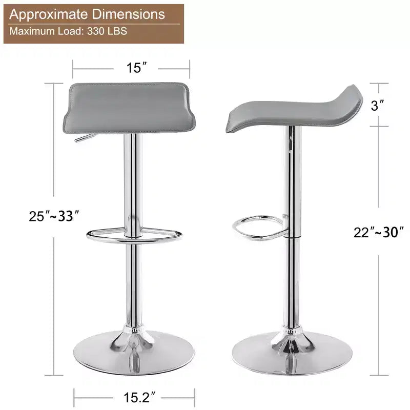 VECELO Lot de 2 tabourets de bar, tabourets de bar de comptoir avec barre pivotante et hauteur réglable, tabourets de bar pour cuisine/bar/salle à manger/salon