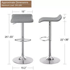 VECELO Lot de 2 tabourets de bar, tabourets de bar de comptoir avec barre pivotante et hauteur réglable, tabourets de bar pour cuisine/bar/salle à manger/salon